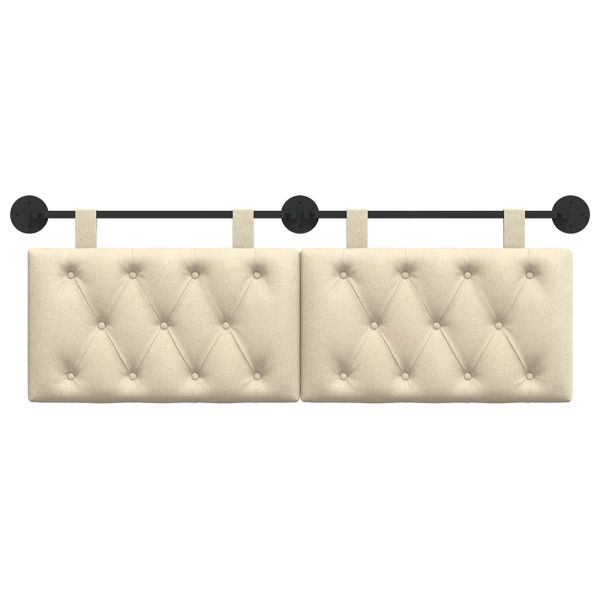 Висяща табла Монтиране на стена Крем 150 x 55 x 7 см текстил