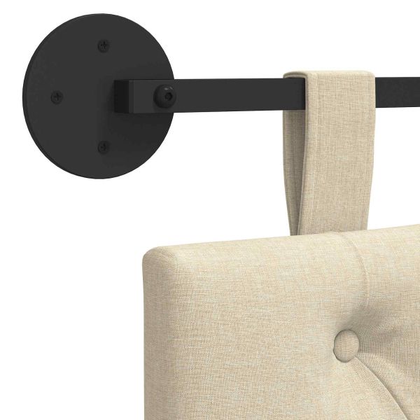 Висяща табла Монтиране на стена Крем 190 x 55 x 7 см текстил