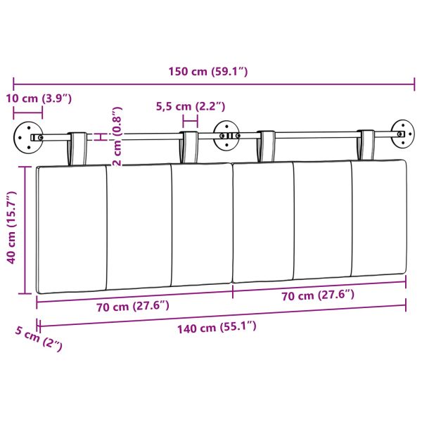 Висяща табла На райета Тъмен зелен 150 x 55 x 5 см текстил