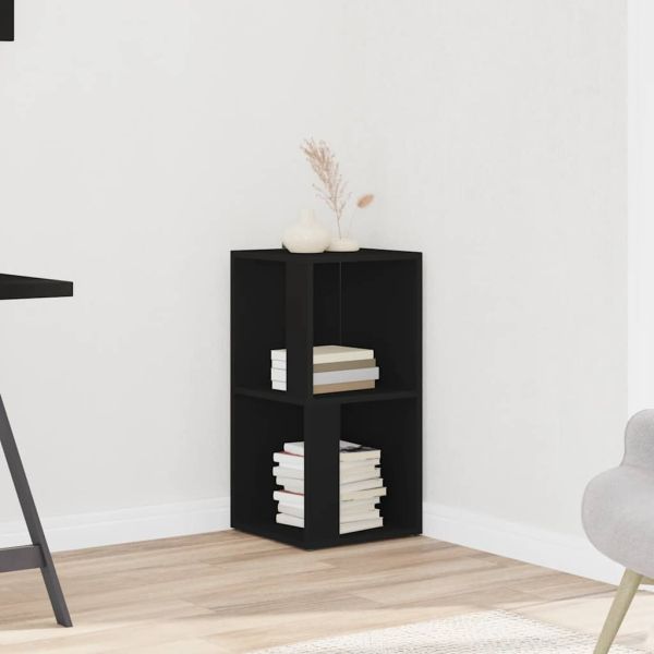 Ъглов шкаф, черен, 33x33x67 см, инженерно дърво
