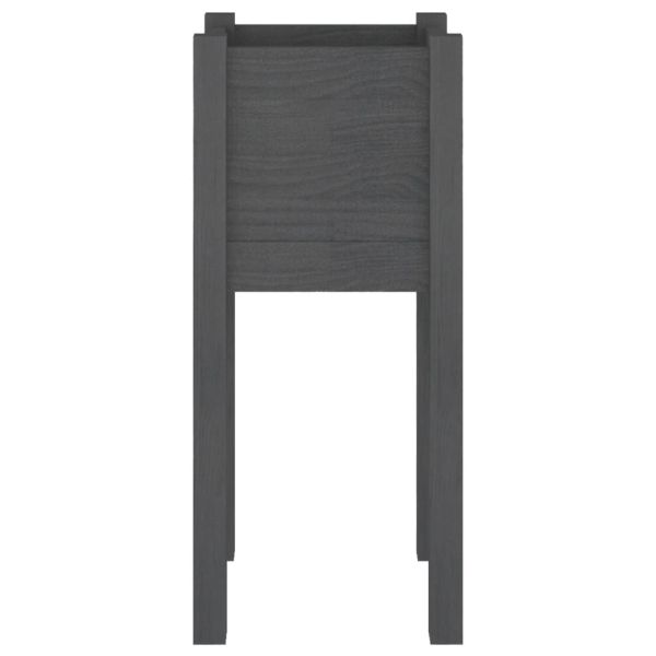 Градински сандък, сив, 31x31x70 см, бор масив