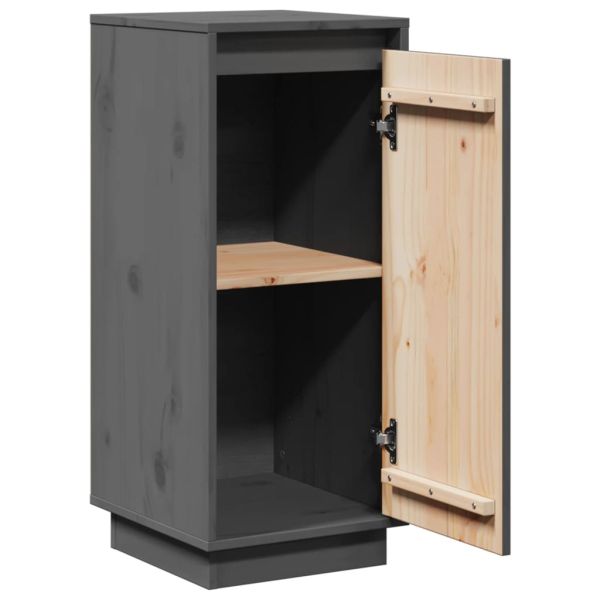 Сайдборди, 2 бр, сиви, 31,5x34x75 см, бор масив