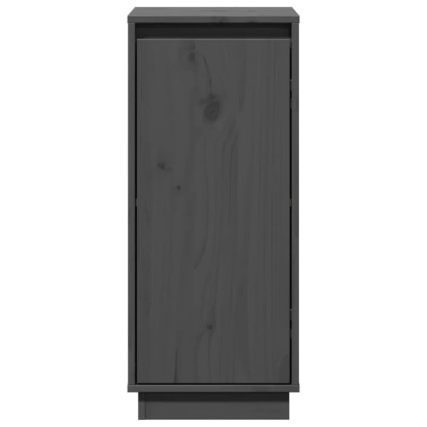 Сайдборди, 2 бр, сиви, 31,5x34x75 см, бор масив