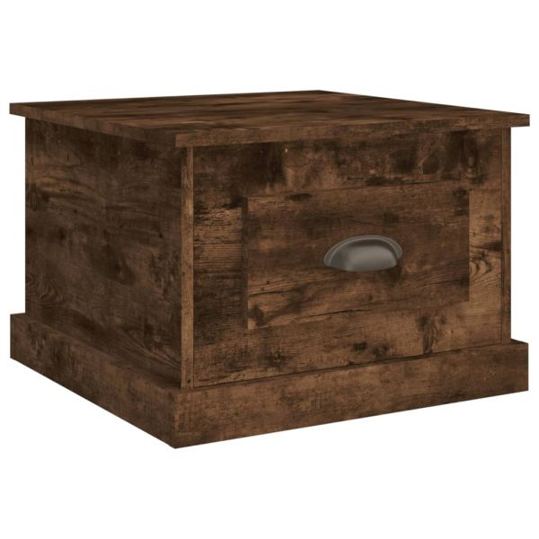 Кафе маса, опушен дъб, 50x50x35 см, инженерно дърво