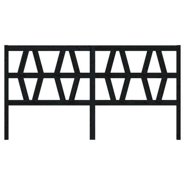 Горна табла за легло, черна, 206x4x100 см, бор масив