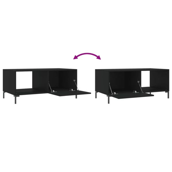 Маса за кафе, черна, 90x50x40 см, инженерно дърво