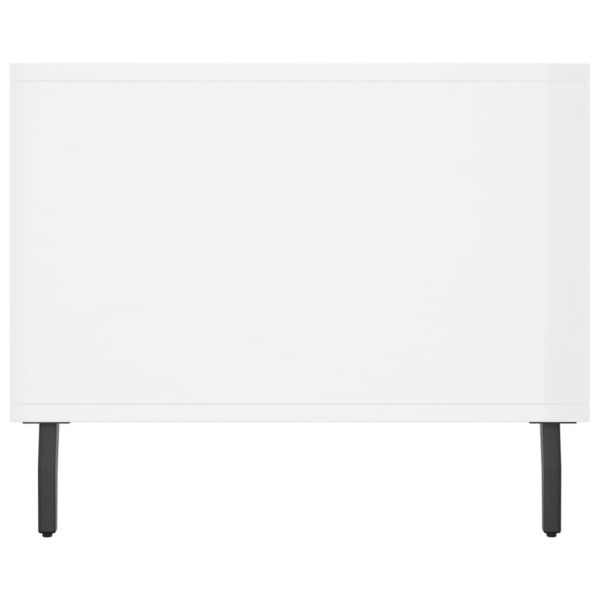 Кафе маса, бял гланц, 90x50x40 см, инженерно дърво