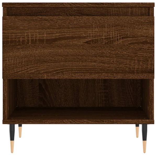 Маса за кафе, кафяв дъб, 50x46x50 см, инженерно дърво