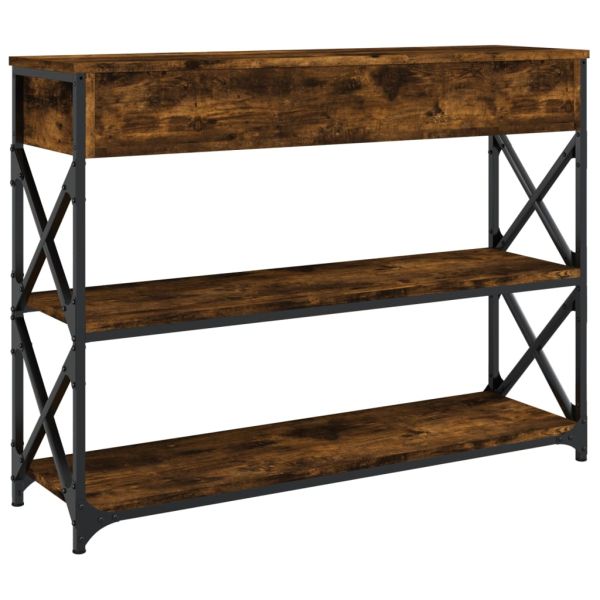 Конзолна маса, опушен дъб, 100x28x75 см, инженерно дърво