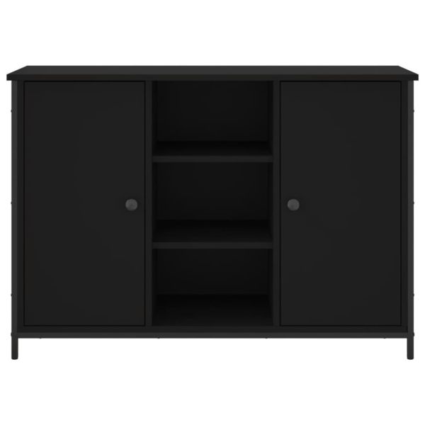 Сайдборд, черен, 100x35x70 см, инженерно дърво