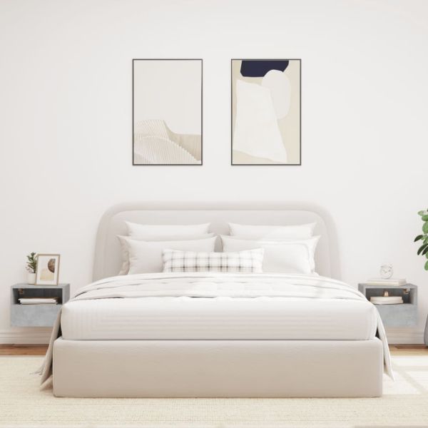 Стенни ТВ шкафове 2 бр бетонно сиви 40x30x30 см инженерно дърво