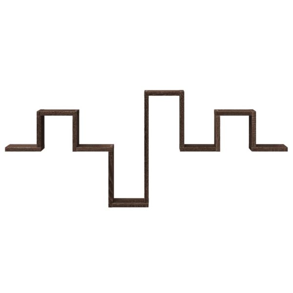 Стенен рафт, кафяв дъб, 104,5x10x43 см, инженерно дърво