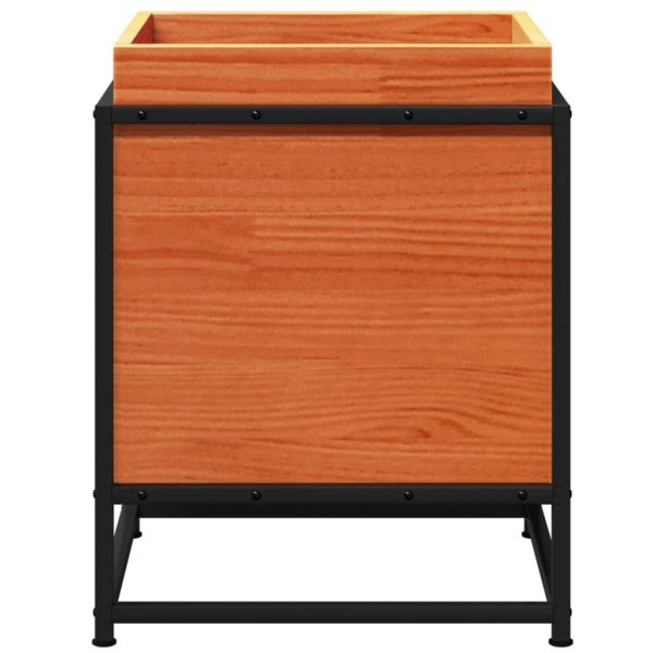 Градинска кашпа, восъчнокафява, 40x40x50 см, борово дърво масив