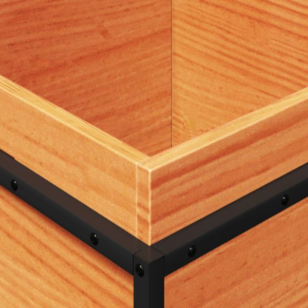 Градинска кашпа, восъчнокафява, 40x40x50 см, борово дърво масив