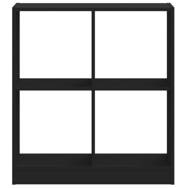 Библиотека черна 68,5x32x75 см инженерно дърво