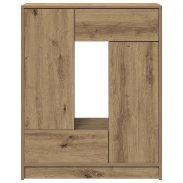 Бюфет с чекмеджета и вратички, дъб артизан, 73x31x90 см