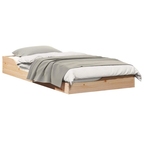 Рамка за легло Кафяво 90 x 190 cm Солидно борово дърво