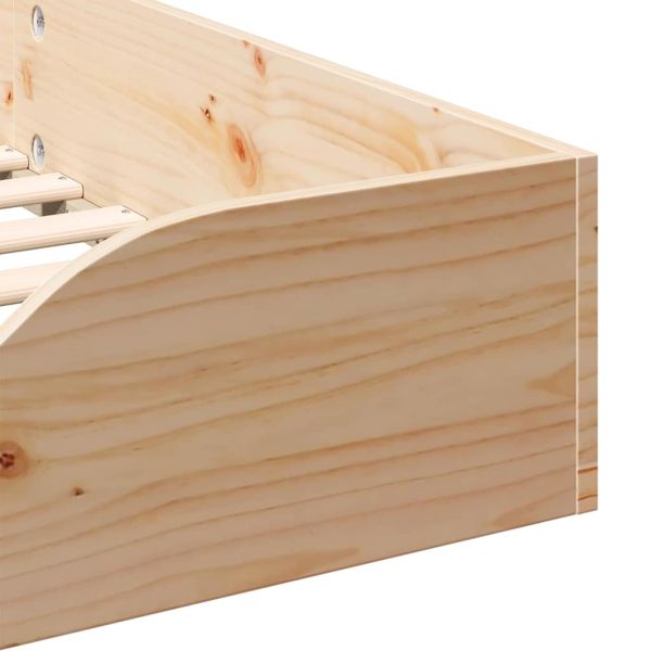 Рамка за легло Кафяво 90 x 190 cm Солидно борово дърво