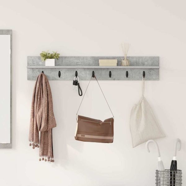 Стенен закачалка за палта Циментено сиво 100 x 10,5 x 18 см