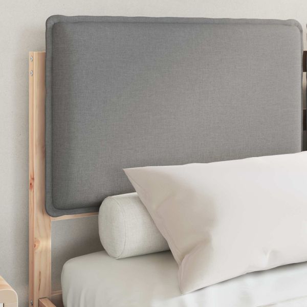 Леглова рамка с тапицирана гръбна част Кафяв и светло сив