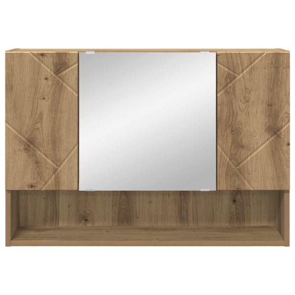 Шкаф с огледало с врата Дъб 80 x 17 x 55 см Инженерно дърво