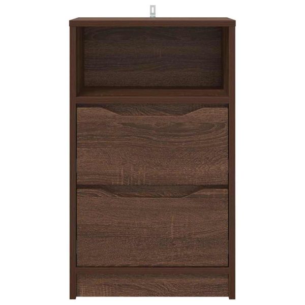 Нощно шкафче Кафяв дъб 40 x 30 x 467 см Инженерно дърво