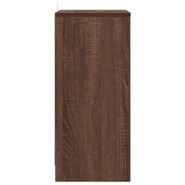 Нощно шкафче Кафяв дъб 40 x 30 x 467 см Инженерно дърво
