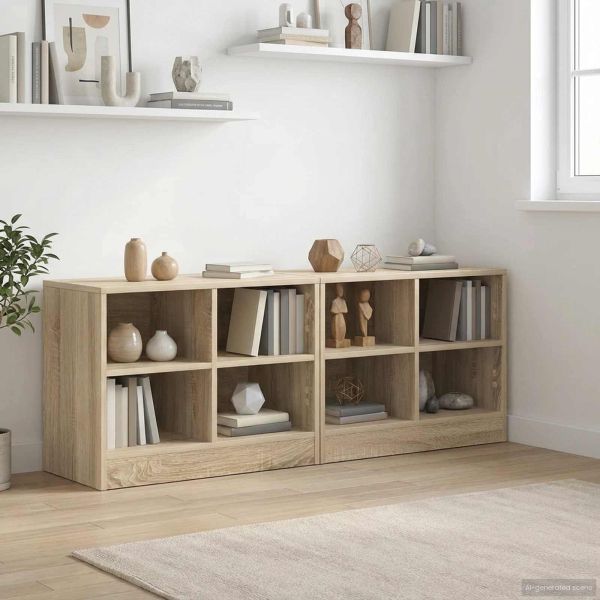 Шкаф за легло 2 pcs Сонома дъб 66 x 33 x 48 см Инженерно дърво