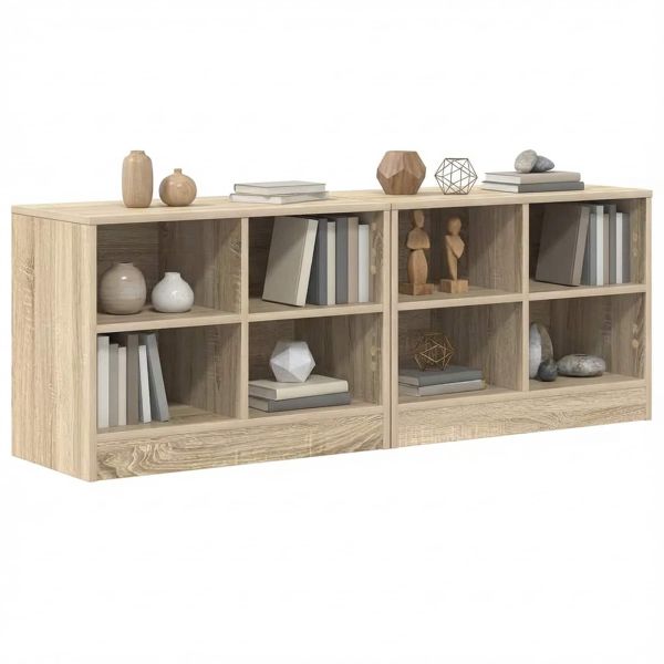 Шкаф за легло 2 pcs Сонома дъб 66 x 33 x 48 см Инженерно дърво