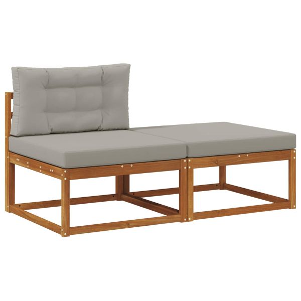 Секционен диван 2 Брой Естествен Солидно акациево дърво