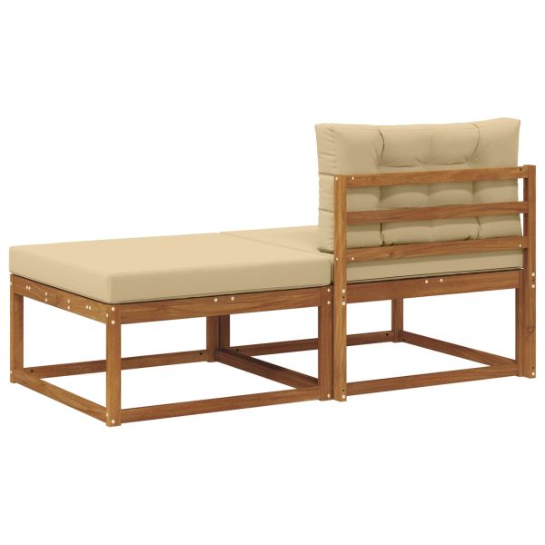 Секционен диван 2 Брой Естествен Солидно акациево дърво