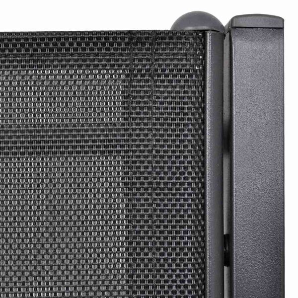 Двуместна градинска пейка, 131 см, стомана и textilene, черна