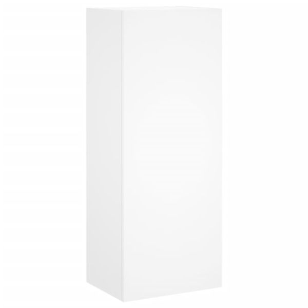 ТВ стенни модули, 5 части, бели, инженерно дърво