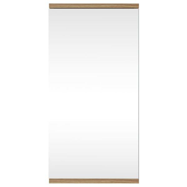 Ъглов шкаф с огледало за баня, дъб, 30x24x60 см