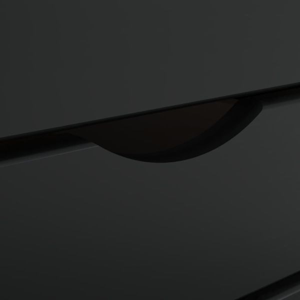 Подвижен шкаф с чекмеджета "MOSS" Черно масивно дърво бор