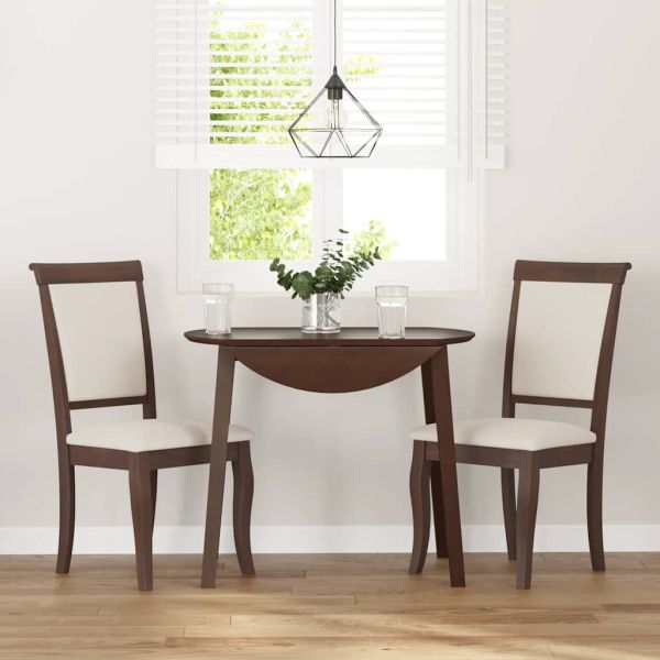 Трапезни столове с възглавници 2бр Кафяв масивна дървесина гума