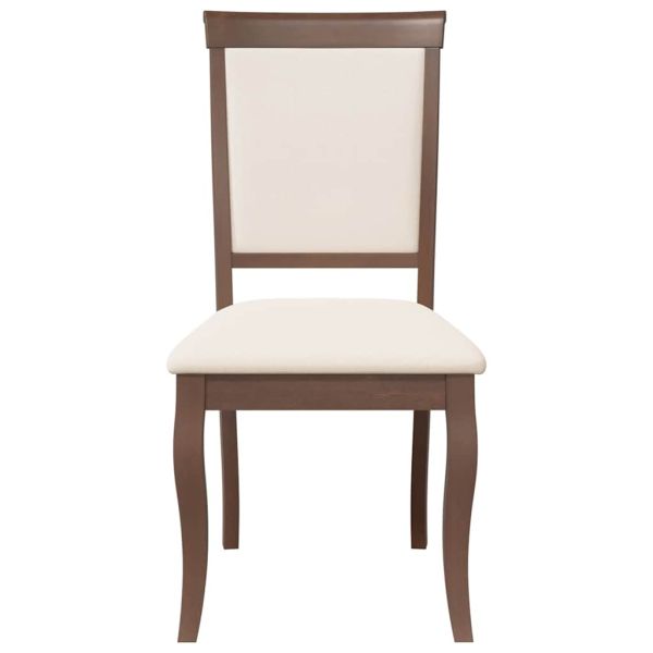 Трапезни столове с възглавници 2бр Кафяв масивна дървесина гума