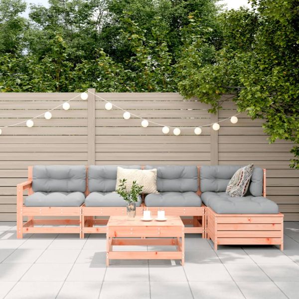 Градински комплект диван от 6 части, дугласка ела масив