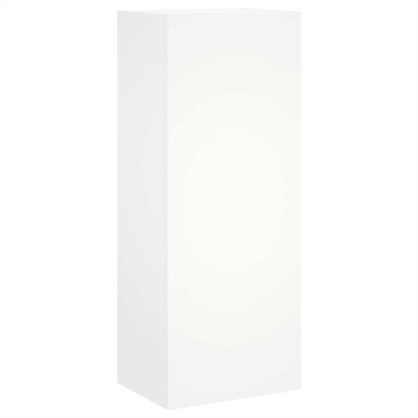 ТВ стенни модули, 4 части, бели, инженерно дърво