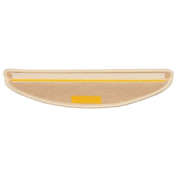 Изтривалки за стълби, 15 бр., 56x17x3 см, светлобежови, полукръгли