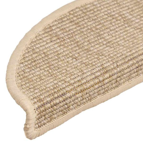 Изтривалки за стълби, 15 бр., 56x17x3 см, светлобежови, полукръгли