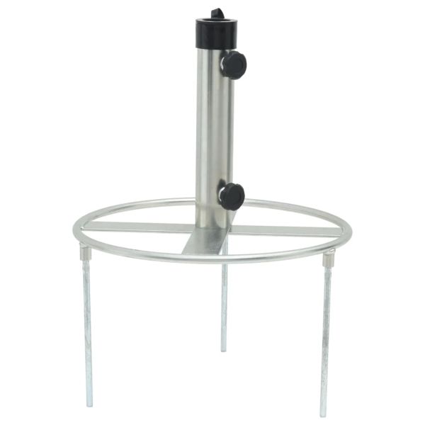 Основа за чадър с шипове за земя за Ø38/48 мм сребриста стомана