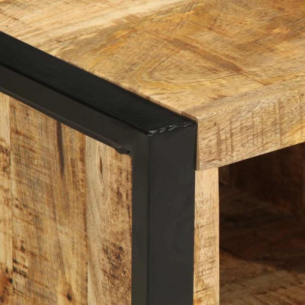 Масичка за кафе 90x50x36 cm Масивна груба дървесина Манго