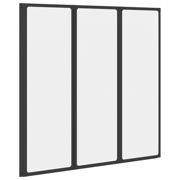 Душ параван Черен 120 x 2 x 117 см Алуминий и PP