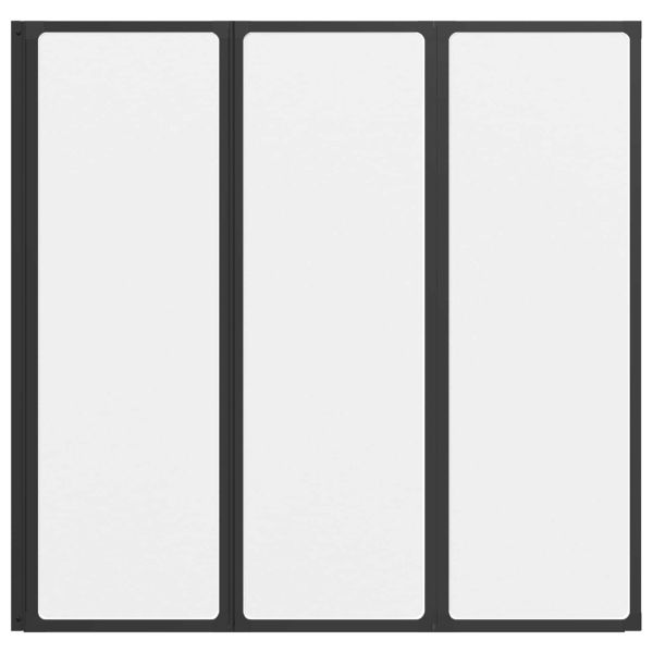 Душ параван Черен 120 x 2 x 117 см Алуминий и PP