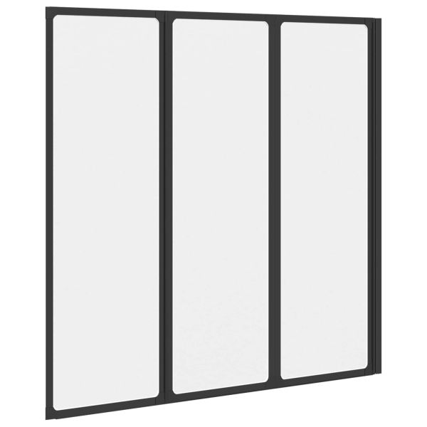 Душ параван Черен 120 x 2 x 117 см Алуминий и PP