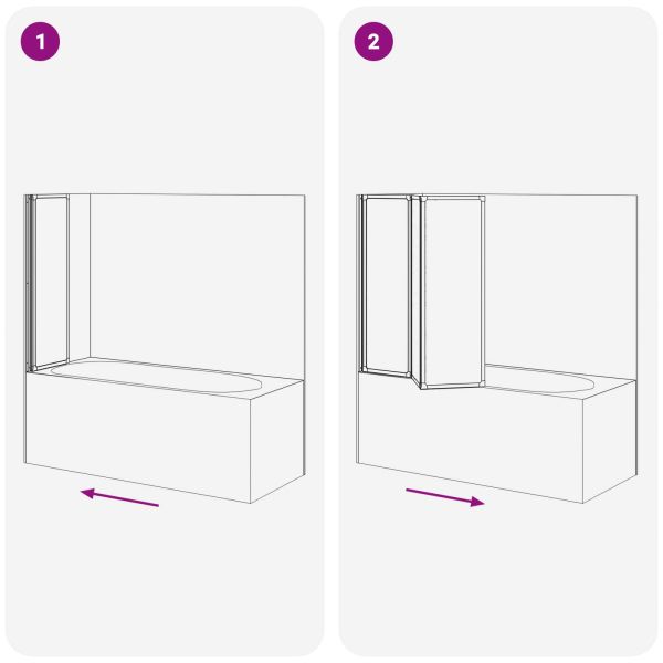 Душ параван Черен 120 x 2 x 117 см Алуминий и PP