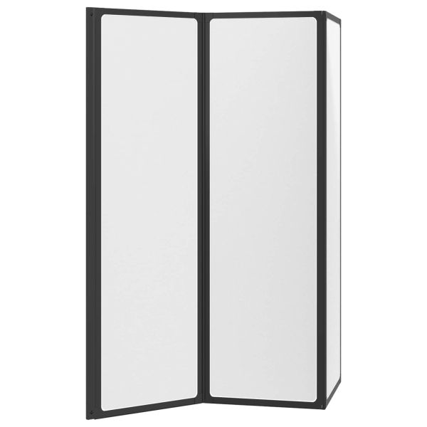 Душ параван Черен 132 x 2 x 140 см Алуминий и PP