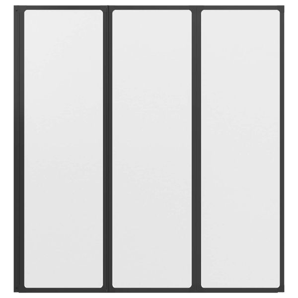 Душ параван Черен 132 x 2 x 140 см Алуминий и PP