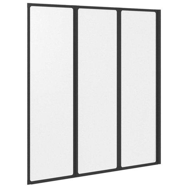 Душ параван Черен 132 x 2 x 140 см Алуминий и PP